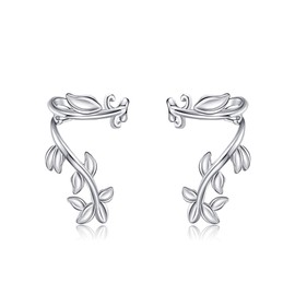 Leaf Ear Cuff Earrings Sterling Silver Leaf Cuff Earrings Non Piercing Clip on Cartilage Jewellery for Women