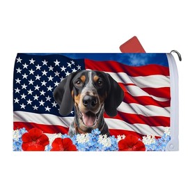 Best of Breed Blue Tick Coonhound Patriotic Dog Breed Mail Box Cover