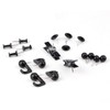Black Push Pins Set, 5 Styles 140-count Thumb Tacks Map