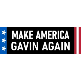 Make America Gavin Again Sticker 3x9 Funny Newsom 2028 President Stickers