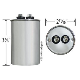 60 uF MFD x 370 VAC Capcom Capacitor Replaces Genteq York Round # C360R / 97F5276