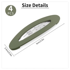 Ktxaby 4 Stück Große Haarspangen Damen Militärgrün,9cm Snap Clips Rutschfeste Haarklammern für Dickes Dünnes Feines Haar Mädchen Frauen Alltag Party Hochzeit