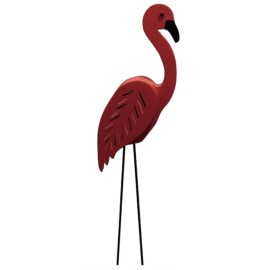 Amish Handmade FLAMINGO YARD BIRD - Outdoor Backyard Birds Lawn Stake Ornament Amish Made USA