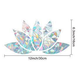 GORGECRAFT Rainbow Window Cling Lotus Anti-Collision Glass Decals Rainbow Stickers Window Glass Decal Sun Catcher Decorations Non Adhesive Prismatic Vinyl for Prevent Stop Birds