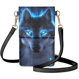 NETILGEN Small Crossbody Bag for Women Girls, Cellphone Bag and Wallet Lightweight PU Leather Messenger Bag, Waterproof Phone Bag, Blue Wolf