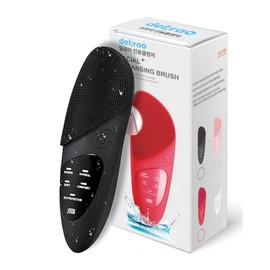 Deloa Silicone Heated Vibrating Cleanser Brush, Black / 딜로아 실리콘 온열 진동 클렌저 브러쉬, 블랙
