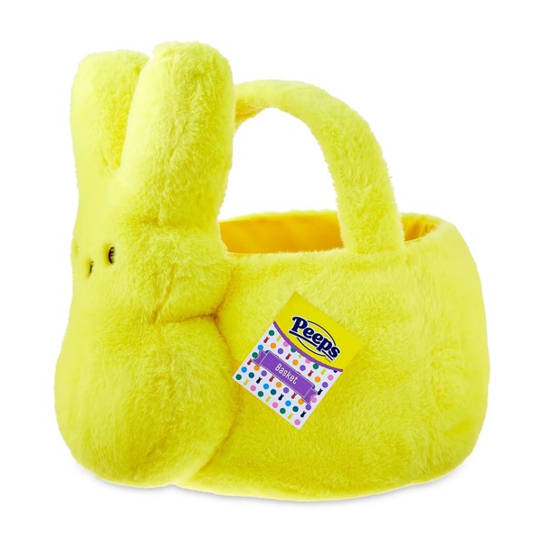 PEEPS JUMBO SIZE Yellow Bunny Plush Easter Bunny Basket With