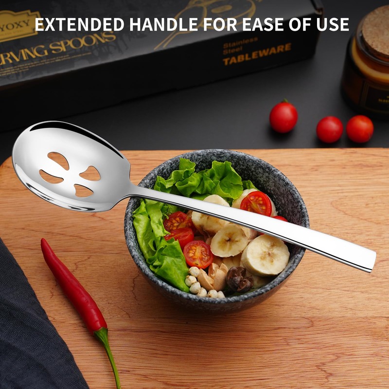 Keyoxy 4 Piece Stainless Steel Serving Spoons Set - 2