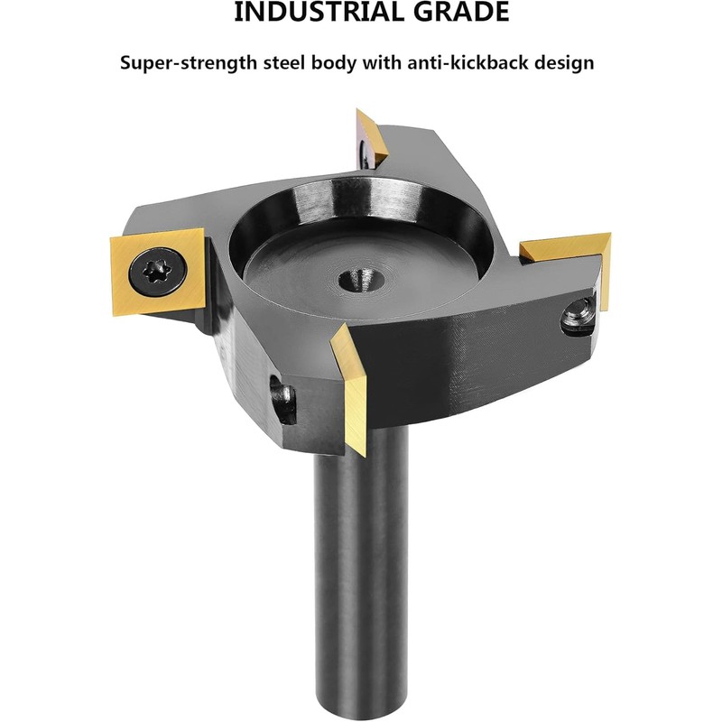 SpeTool 4 Wings Coated Carbide Insert CNC Spoilboard Surfacing Router