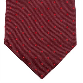 Fulvo Design 8437903 Necktie, Chief, Cuffs, Tie Bar Set of 4, red