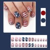 24Pcs Independence Day Fake Nails, July 4th Press on Nail