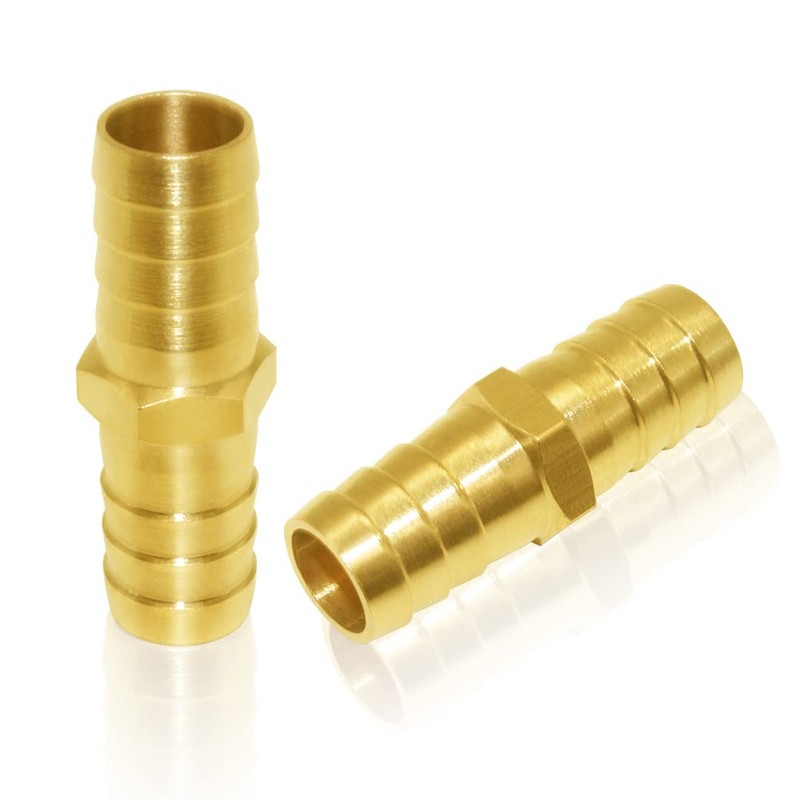 Joywayus 5/8" ID Hose Barb Hex Union Brass Fitting Water/Fuel/Air