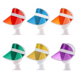 RXEBFXR 6 Stück Sonnenvisier,Sonnen-Hut,Sonnen-Hut Unisex,80er Jahre Retro Sonnenblenden für Golf, Tennis and Pokerpartys