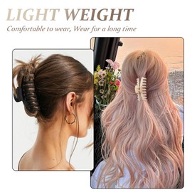 Large Hair Claw Clips, Thick Hair Jaw Clips For Women and Girls, Lightweight Non-slip with Comb Teeth Strong Hold 4.3 Inch Neutral Claw Clips 4 Pack