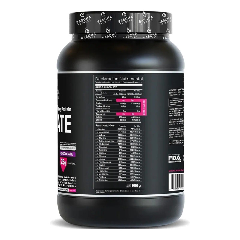 Sascha Fitness Proteína Sabor Chocolate