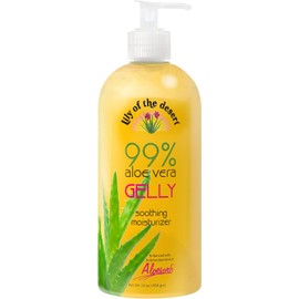 Lily Of The Desert Gelly Moisturizer - 99% Organic Aloe Vera Gel for Skin, After Sun Care with Aloe, Vitamin E Oil, and Vitamin C for Sunburn Relief, 16 Fl Oz