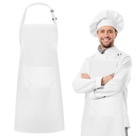 BinXiaoQin White Apron Women's Cooking Apron Set Aprons Catering Chef Kitchen Apron Women Apron for Painting Adult Costume Catering Cooking Apron Men White Waterproof, White