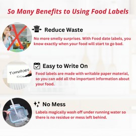 ATL Direct 2x3 Food Labels, 250 Blank Labels for Food Containers, Dissolvable Food Labels Stickers, Kitchen Labels, Freezer Labels, Baby Food Labels for Containers, Food Sticker Labels