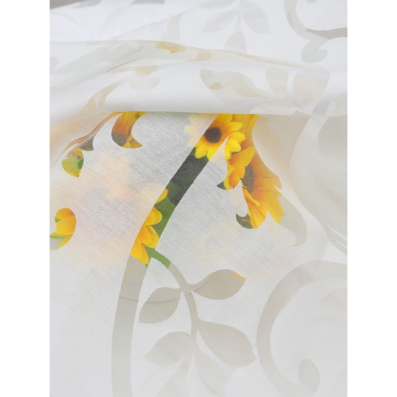ESLIR Sliding Curtains, Burnout Panel Curtains, Set of 2 Curtains