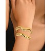 Wrlcorly 2Pcs Gold Bangle Bracelets for Women 14K Gold Plated