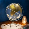 Generic Golden Earth Globe Desk Lamp, Touch Switch, Globe Diam.