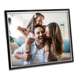 MIMOSA MOMENTS Enamel Metal Photo Frame (Silver & Black, 8x10'')