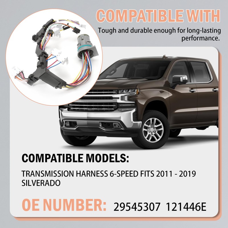 FanPaYY 29545307 Transmission Wiring Harness 6-Speed Compatible with 2011-2019 Silverado