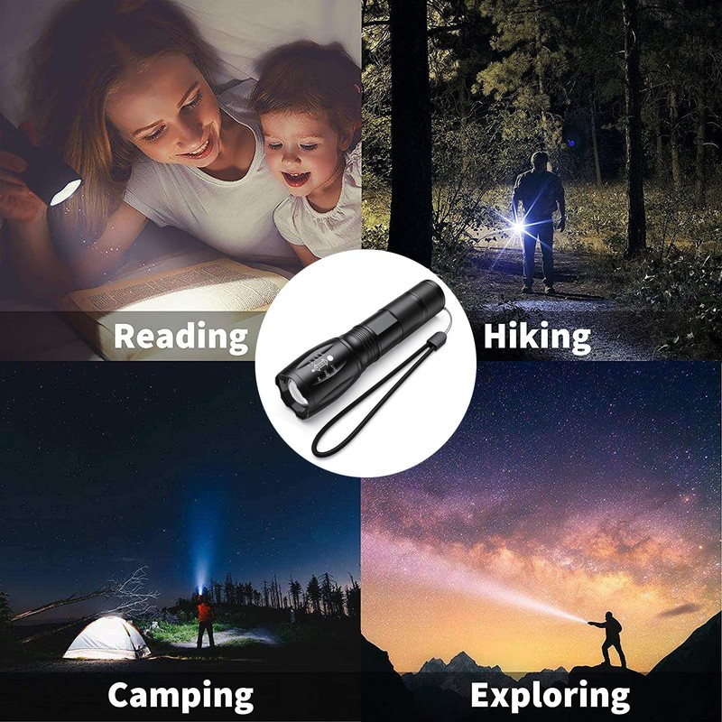 LED Torch Tactical Torch Pocket Flashlight, Zoomable Water Resistant 5