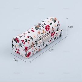 AUEAR, 4 Pack Women Floral Lipstick Case with Mirror Lipstick Holder for Purse Travel Makeup Storage Organizer (Small Flower Pattern)