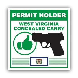 West Virginia Concealed Carry Permit Holder CCW Sticker for Water Bottle Phone Tumbler Hard hat - Four Pack