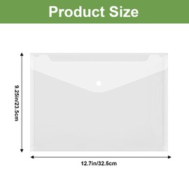 Carpeta de plástico, Carpetas de Sobres para Archivos de Documentos, Bolsillos para Guardar Documentos, PapeleríA, Cartas y Tarjetas de Juego, 12 Piezas