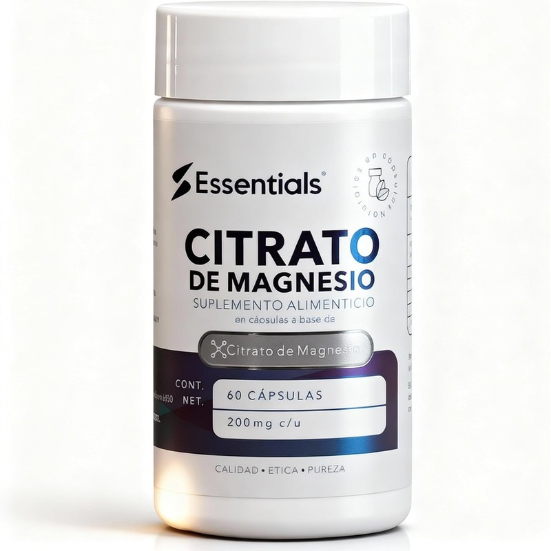 ESSENTIALS INNOVATION Citrato de magnesio 200 mg 60 cápsulas Essentials