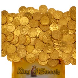 Milk Chocolate Gold Coins 1 Pound in a Resealable Bulk King of Sweets Bag