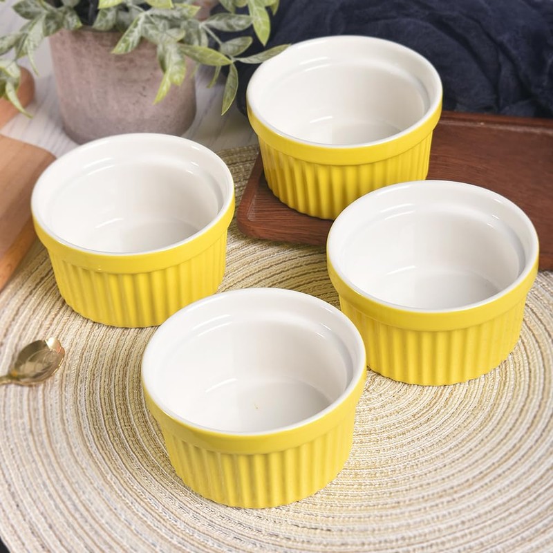 homEdge Porcelain Ramekins Set, 240 ml / 8 Fl Ounces