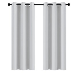 Yakamok - Cortinas de Oscurecimiento, Blancas Grisáceas, 42 x 72 Pulgadas, 2 Paneles, para Recámara y Sala de Estar