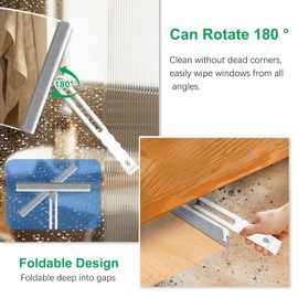 4Pcs All-Purpose Shower Squeegee Kit, 10 Inches Shower Squeegee,Hard Bristle Crevice Cleaning Brush,Cleaning Tools for Shower Doors,Bathroom,Kitchen, Window and Car Glass