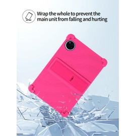 for DOOGEE U11 PRO & DOOGEE U11 Android 15 Tablet 11 inch Tablet Model Case,Soft Silicone Adjustable Stand Cover Lightweight Kids Friendly,Rosered.