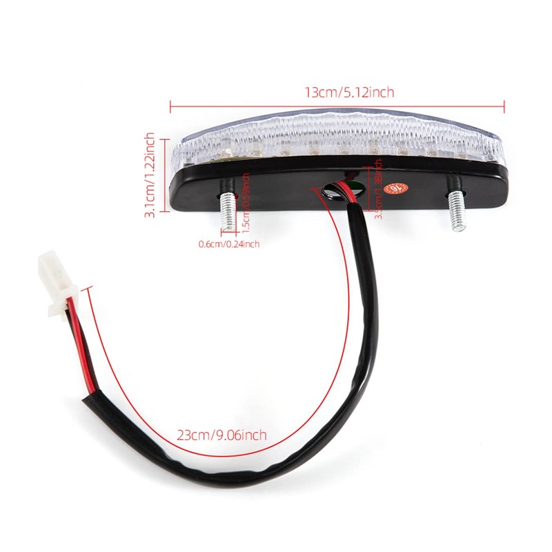 evomosa Motorcycle Rear Light Brake Stop Number Plate Light 12
