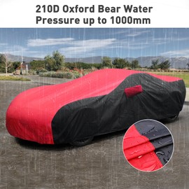 KAKIT Waterproof Car Cover Custom Fit for 2014-2019 C7 Stingray, UV Resistant Fade-Proof Cover for Chevy Corvette, Indoor & Outdoor Use (Red & Black Combo)