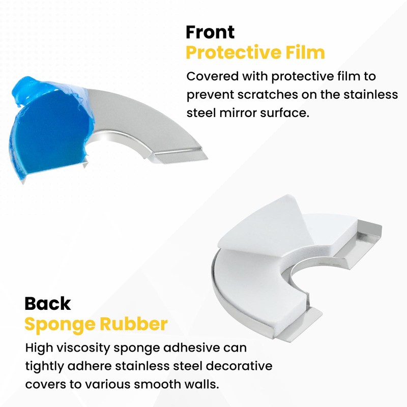 Wall Split Flange, HONSNKS 3Pcs Self Adhesive Round Escutcheon Plate