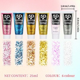 AYBUY Body Glitter Gel, Festival Glitter Face 25 ml, Sequins Chunky Glitter Liquid Gel, Mermaid Sequins Sparkling for Face Hair Lips Nails Make Up Cosmetic Festival (Pink)