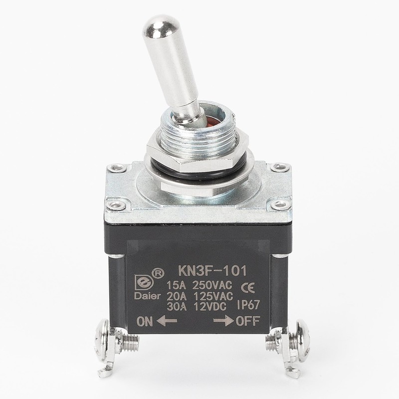 IP67 Waterproof Toggle Switch 15A 250VAC, 30A 12VDC, ON-OFF, 2
