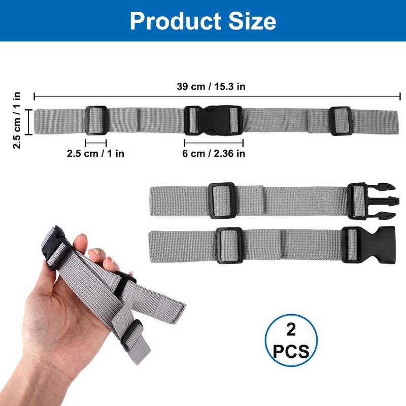 Pack of 2 Adjustable Chest Strap Backpack, 2.5 cm Nylon
