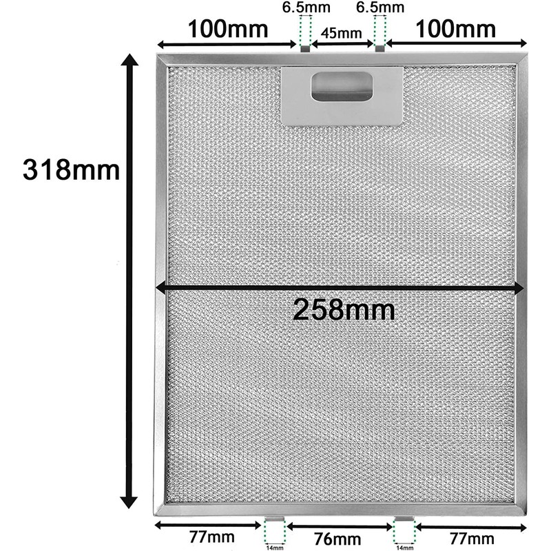 SPARES2GO Metal Mesh Filter compatible with Zanussi Cooker Hood/Extractor Fan