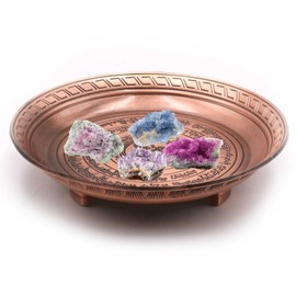 Purecopper Copper Sacrifice Ritual Plate, Three-Legged Design Offering Bowl, Perfect for Witches, Incense, Incense Holder, Candlestick, Ashtray, Jewelry Tray, Key Basket (5.1‘’)