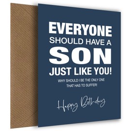Funny Birthday Card for Son - Everyone Should Have a Son Like You Bday Cards for 16th 18th 19th 20th 25th 30th Birthday, Son, Birthday Card