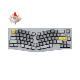 Keychron Q8 Wired Custom Mechanical Keyboard Knob Version, 65% Alice Layout QMK/VIA Programmable with Hot-swappable Gateron G Pro Red Switch Double Gasket Compatible with Mac Windows Linux (Grey)
