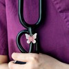 HEYGOO 2 Pack AB Pink Butterfly Bling Stethoscope Charms, Stethoscope