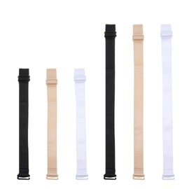Tyqour 6 Pcs Bra Strap Holders for Slipping Women's Non-Slip Bra Strap Extender Elastic Adjustable Bra Strap Clips for Racerback Conceal Straps, Width 0.71in/1.8cm (Black, White, Skin Color)