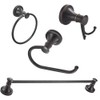 BESy Oil Rubbed Bronze 4 Piece Bathroom Accessories Set (Single